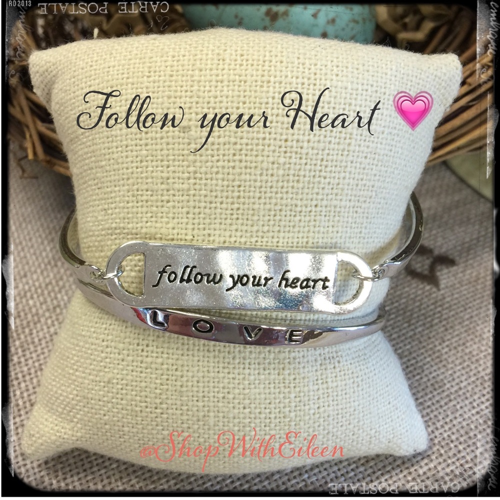 Follow Your Heart ♥️ Semi Link Silver Bracelet